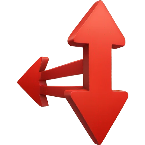 Red increase arrow emoji