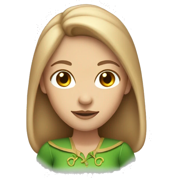 White woman with elf ears and light brown hair emoji