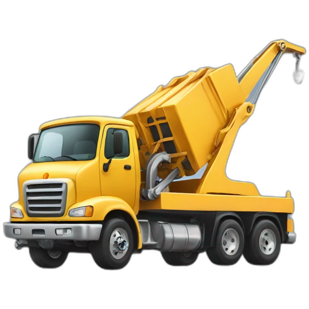 tow truck carrying a truck emoji