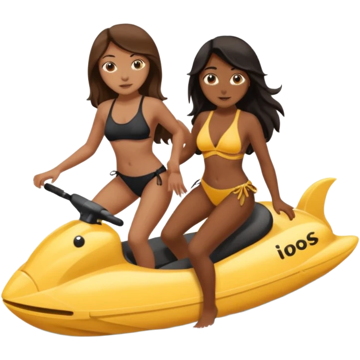 A tan girl with long brown hair riding a brown skinned boy with black hair in reverse cowgirl emoji