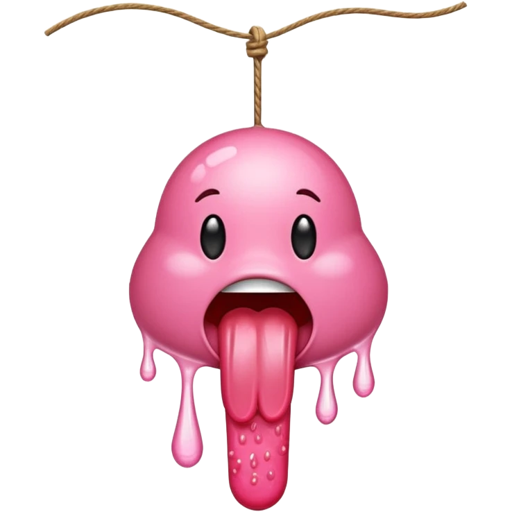 une lanque qui pend avec une goutte de bave emoji