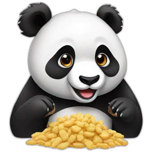 panda eating snacks emoji