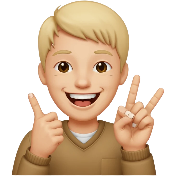Laughing with middle finger emoji