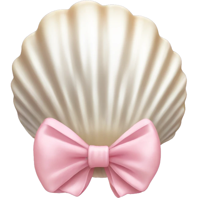 Pearl shell and light pink bow emoji