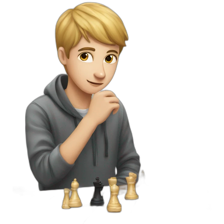 A boy playing chess emoji
