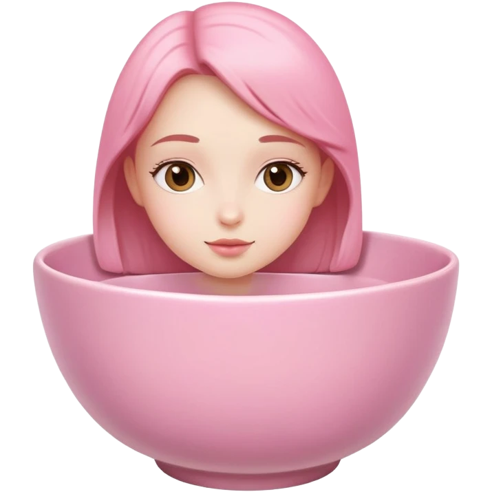 girl in pink bowl emoji
