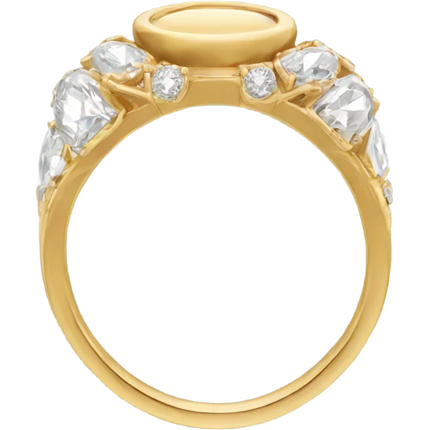 Gold ring oval diamond  emoji
