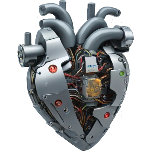 Mechanical heart with circuits emoji