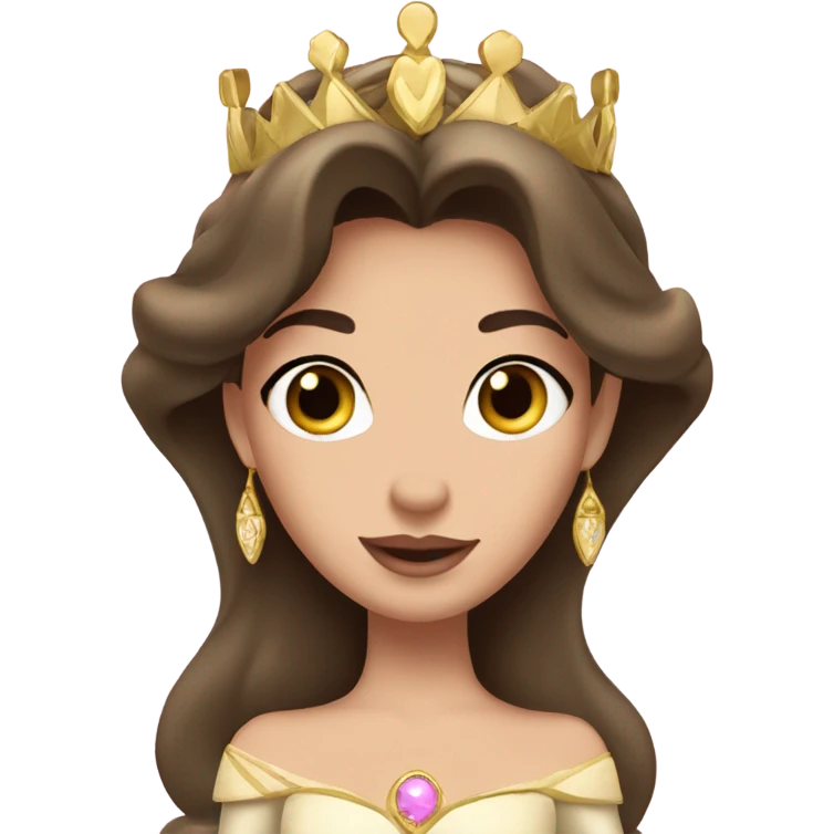 Princess Aurora with dark brown hair with gold tiara  emoji