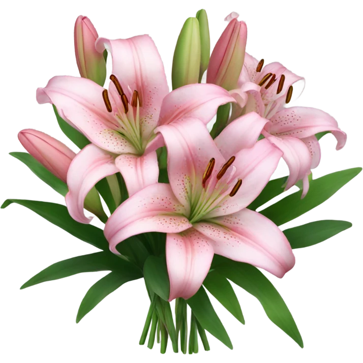 Pink lily ￼bouquet emoji