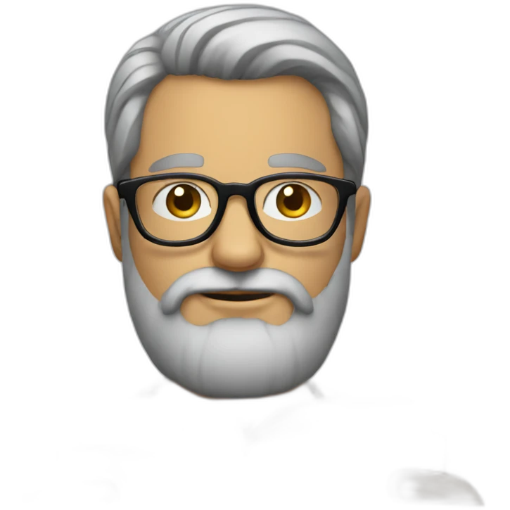 bearded man with glasses reading a book emoji