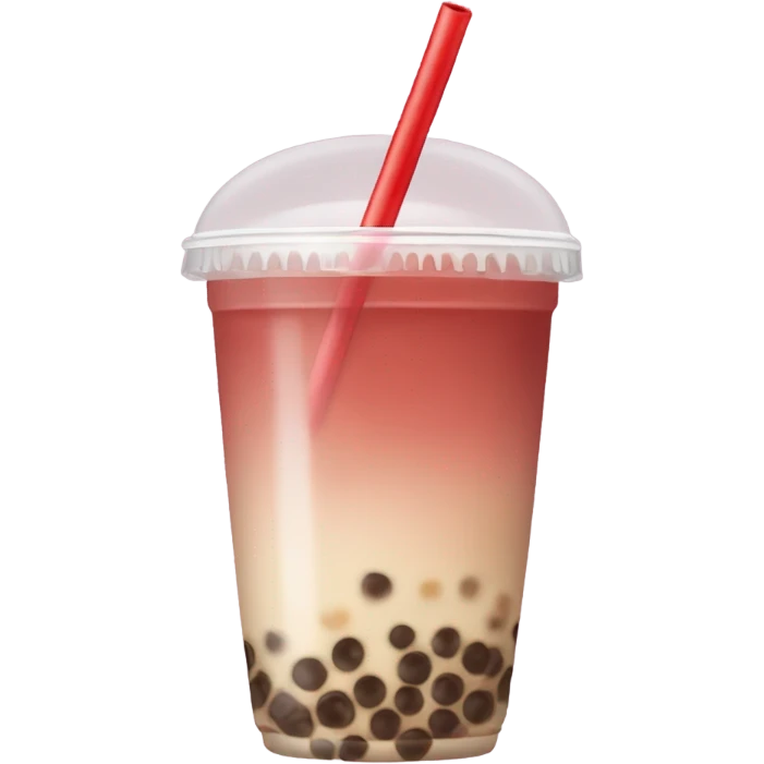 Bubble tea with beige straw red emoji
