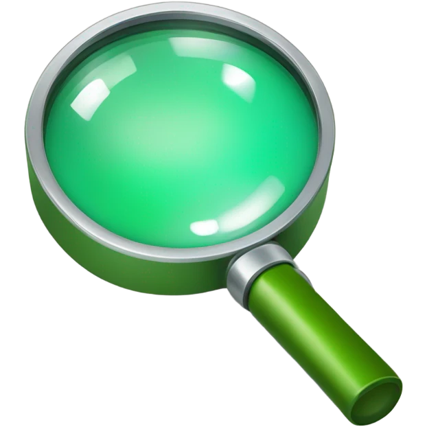 green magnifying glass emoji