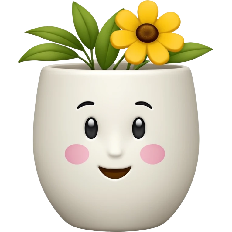 vaso branco sem flores emoji