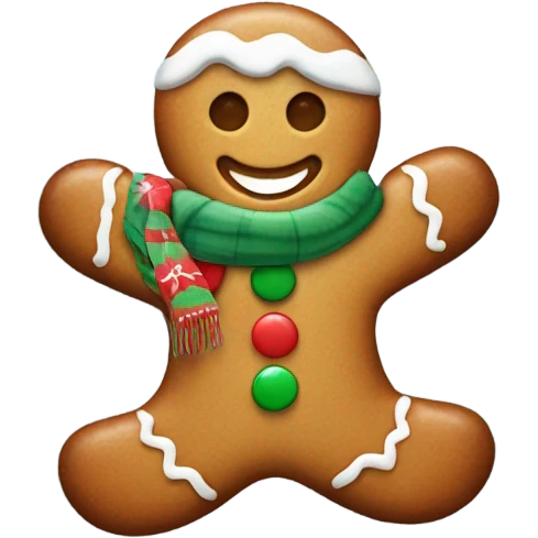 Gingerman with christmas emoji