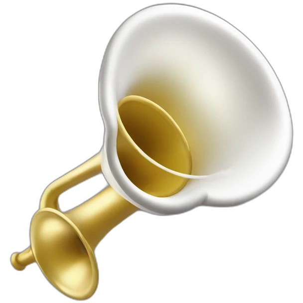 Playing white trumpet emoji