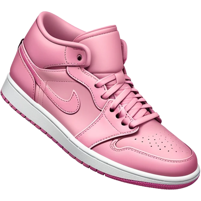 a pair of ultra realistic pink jordan 1 low top emoji