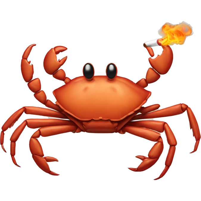 a crab smoking a cigarette emoji