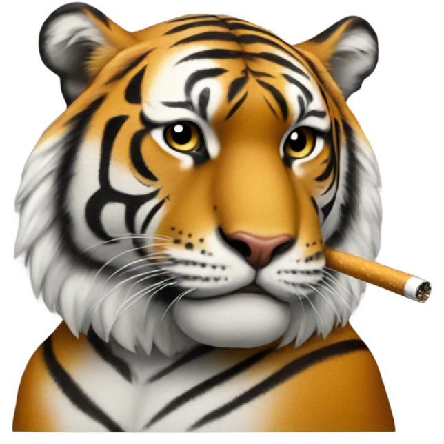 Tiger with cigarette emoji
