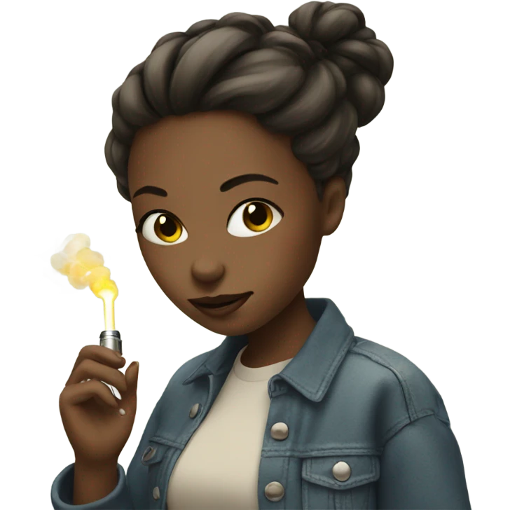 Girl with vape emoji