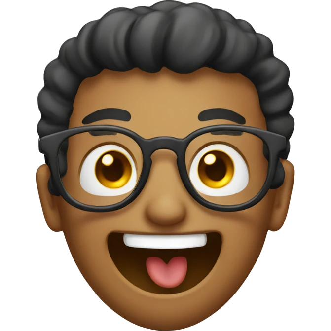 laughing with glasses emoji