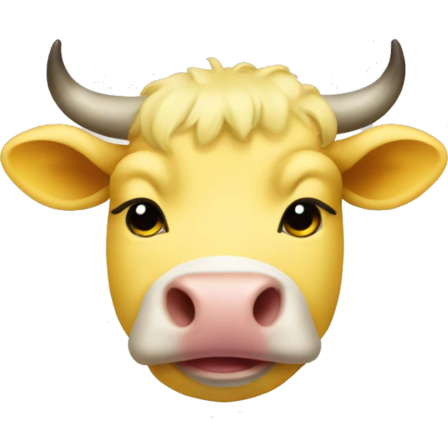 All yellow shaved hair cow emoji