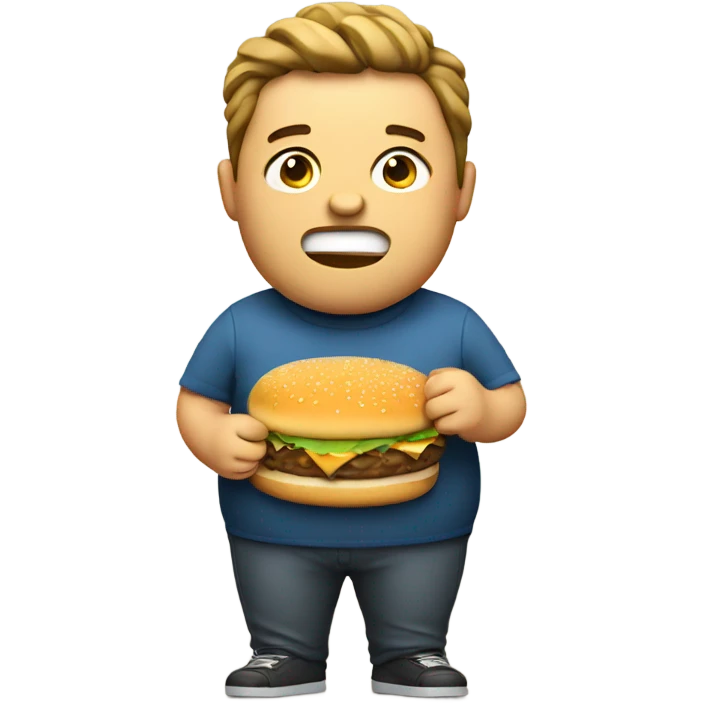 Fatty eating a hamburger  emoji