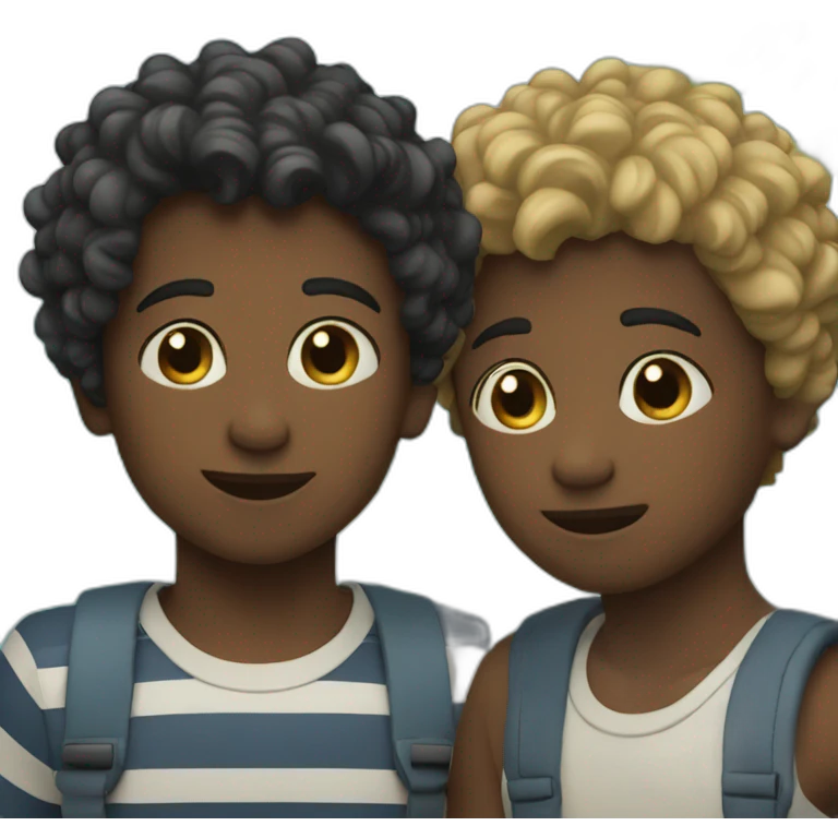 two boys by the ocean emoji