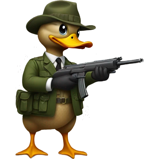 Duck with a gun emoji