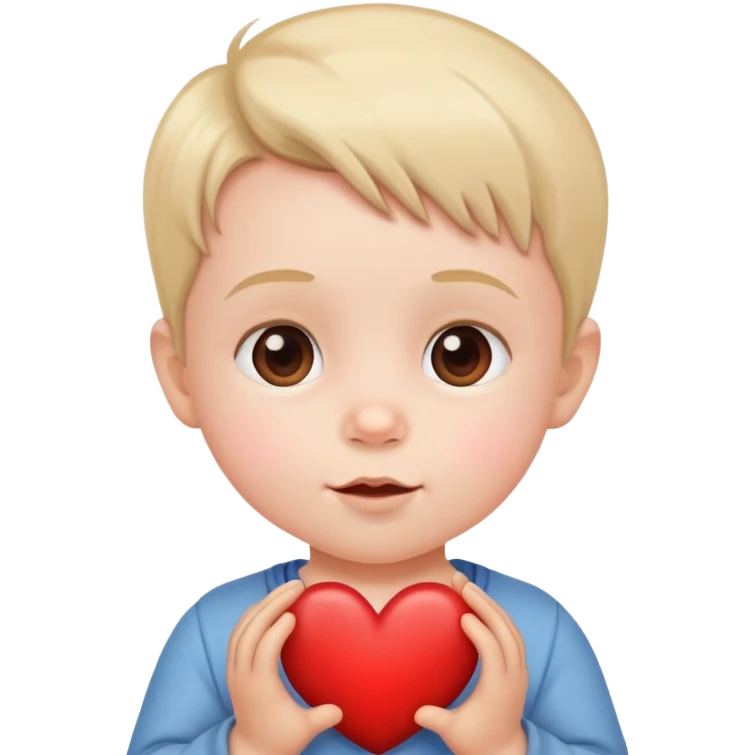 Toddler with a heart emoji