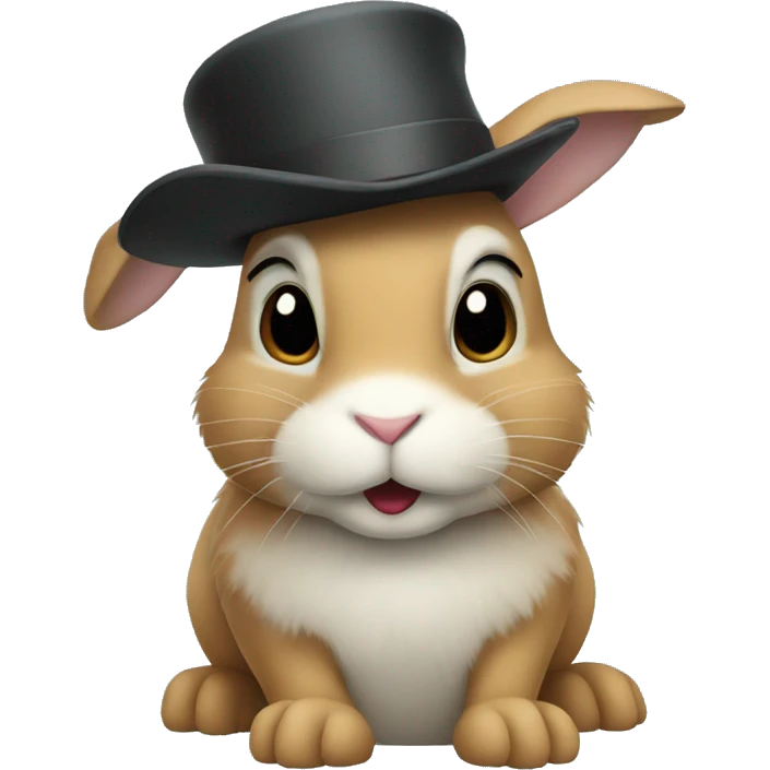 Rabbit with hat emoji