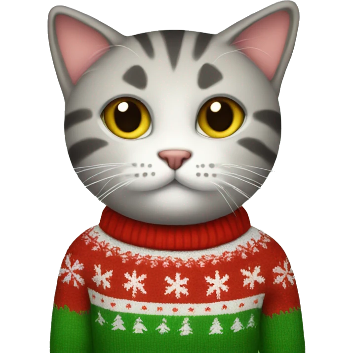 Cat with a Christmas sweater  emoji