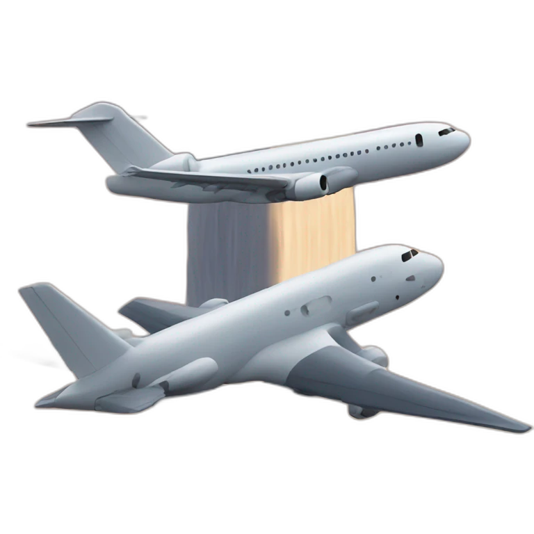 Plane flying in two towers emoji