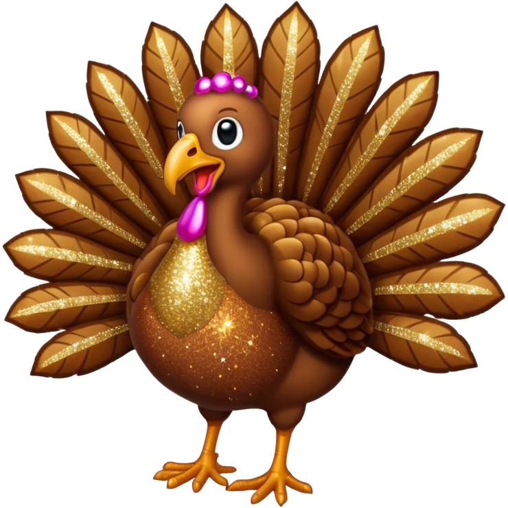 Brown glitter turkey emoji