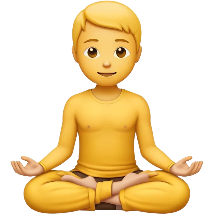 classic yellow emoji meditating, sitting cross-legged, peaceful expression emoji