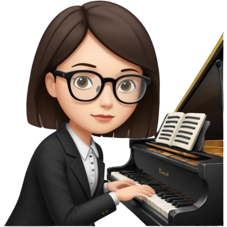 Brunette  and glassespianists emoji