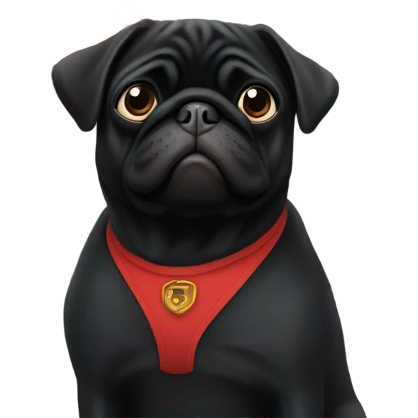 Black pug with the Golden Gate Bridge San Francisco emoji