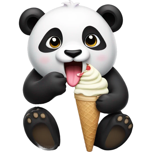 Panda eating ice cream emoji