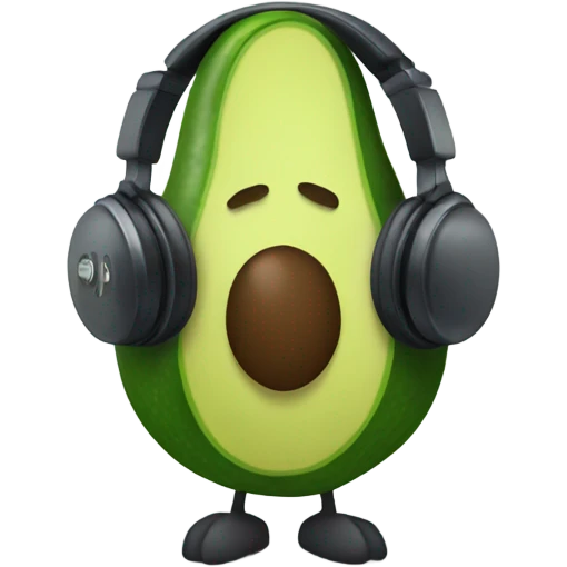 avocado recording with headphones and microphone emoji