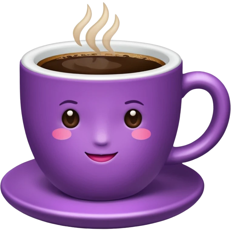 Create minimalist emoji in the style of Coffee Lover — a coffee shop and roastery brand.
Style: cozy, warm.
Colors — purple-pink range.
☕️ cup of coffee emoji