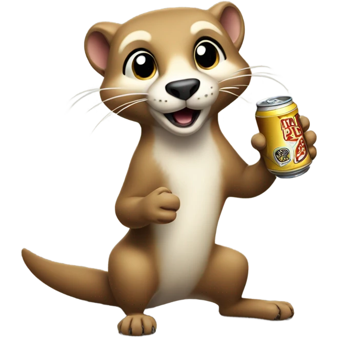 Weasel drinking beers emoji