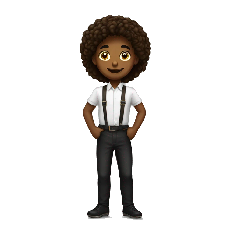 Joven con pelo cafe oscuro c emoji