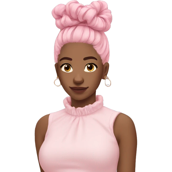 Pastel pink hair scrunchie emoji