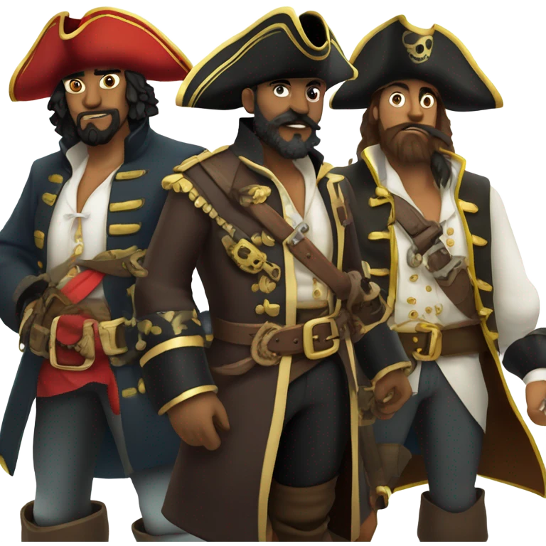 Four pirates on a ship emoji