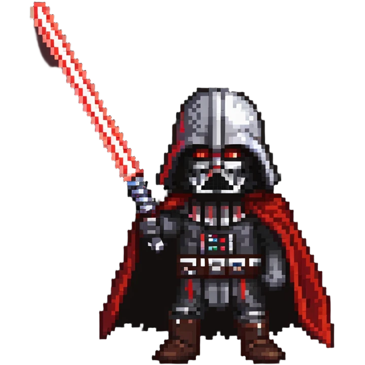 Oreo cookie as a Sith lord with red lightsaber and dark side force powers emoji
