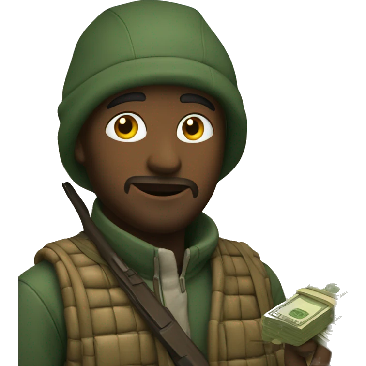Hunter with money emoji