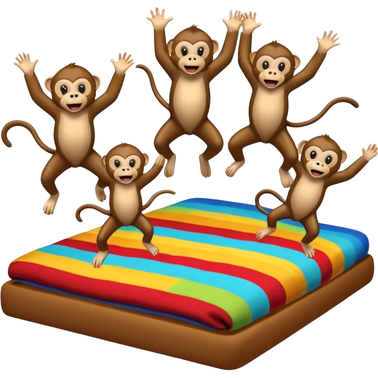 Cinco monitos salta en la cama uno se cayó se golpeó la cabeza mamá llamo al doctor ye le doctor dijo no más monos saita em la cama emoji