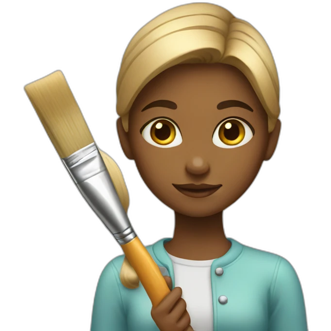 girl with a paint brush emoji
