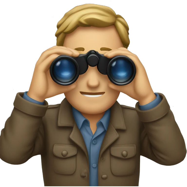 man binoculars emoji