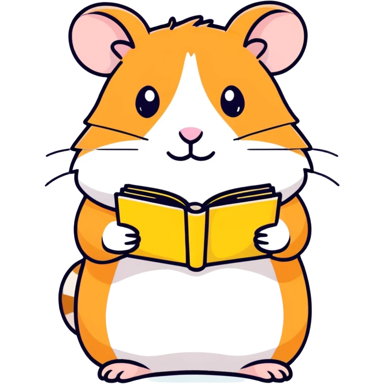 Hamster with books  emoji